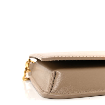 Saint Laurent Smooth Calfskin Monogram Phone Holder Crossbody Dark Beige 8 of 9