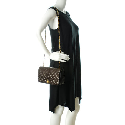 Chanel Lambskin Quilted Small Single Flap Brown 2 of 9