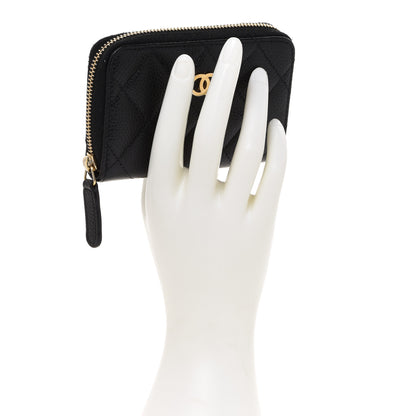 Chanel Caviar Quilted Zip Coin Purse Black 2 of 8