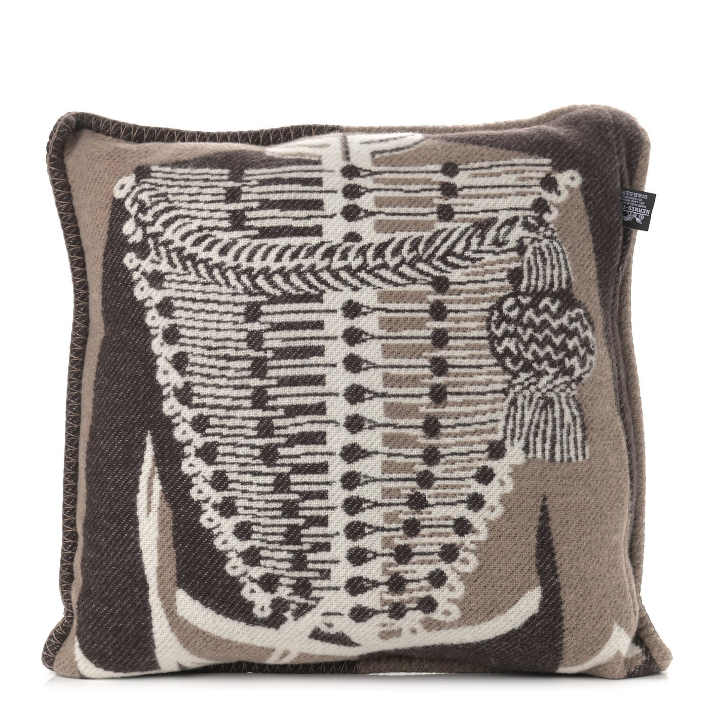 Wool Cashmere Brandebourgs Pillow Ecorce