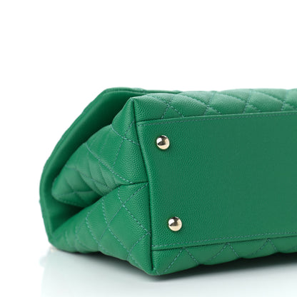 Chanel Caviar Quilted Small Coco Handle Flap Green 7 of 9