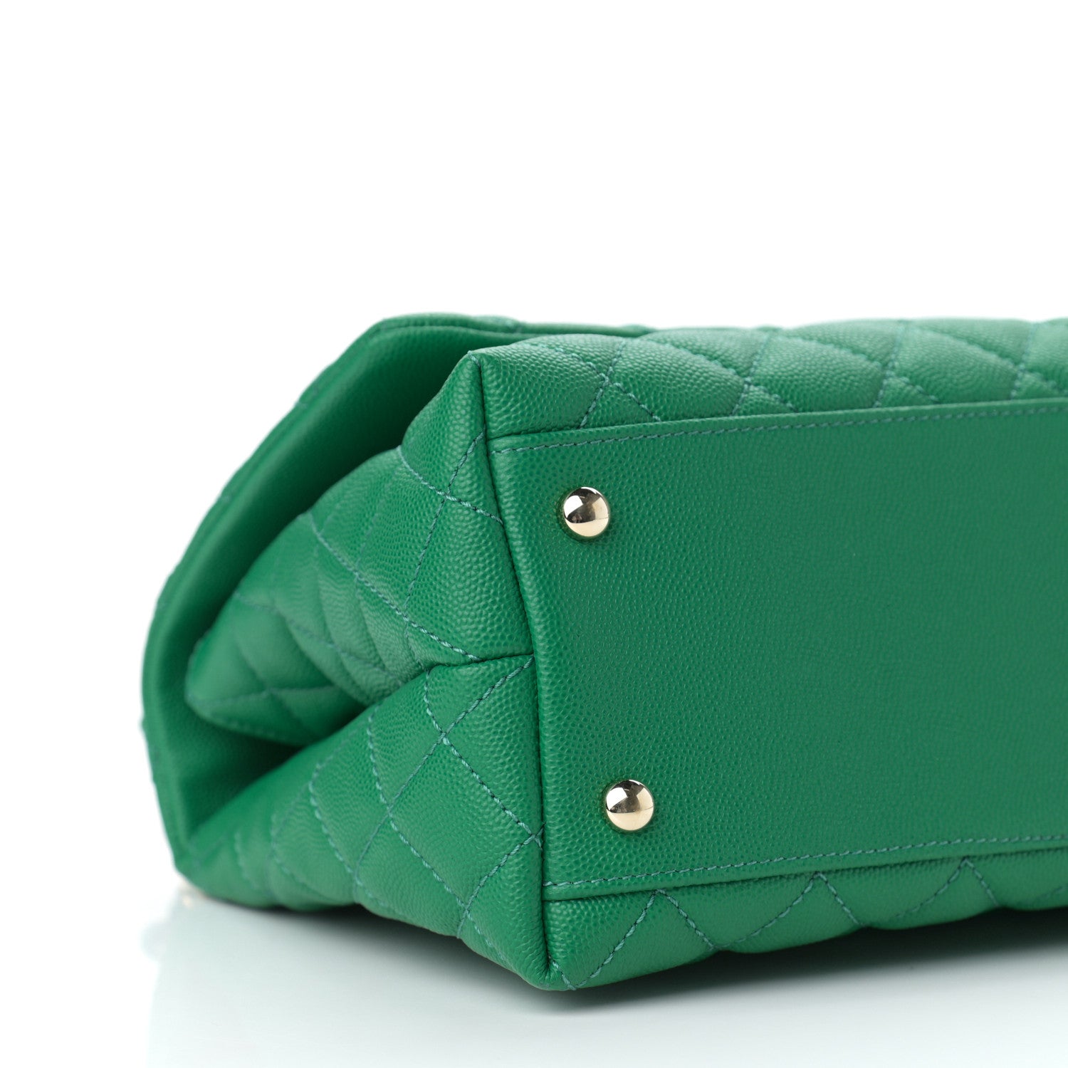 Chanel Caviar Quilted Small Coco Handle Flap Green 7 of 9
