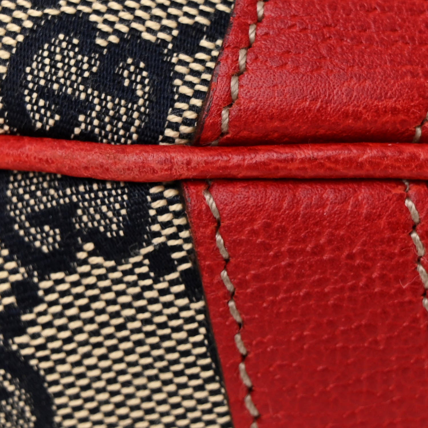 Gucci Monogram Medium Abbey Convertible Tote Navy Red 11 of 11