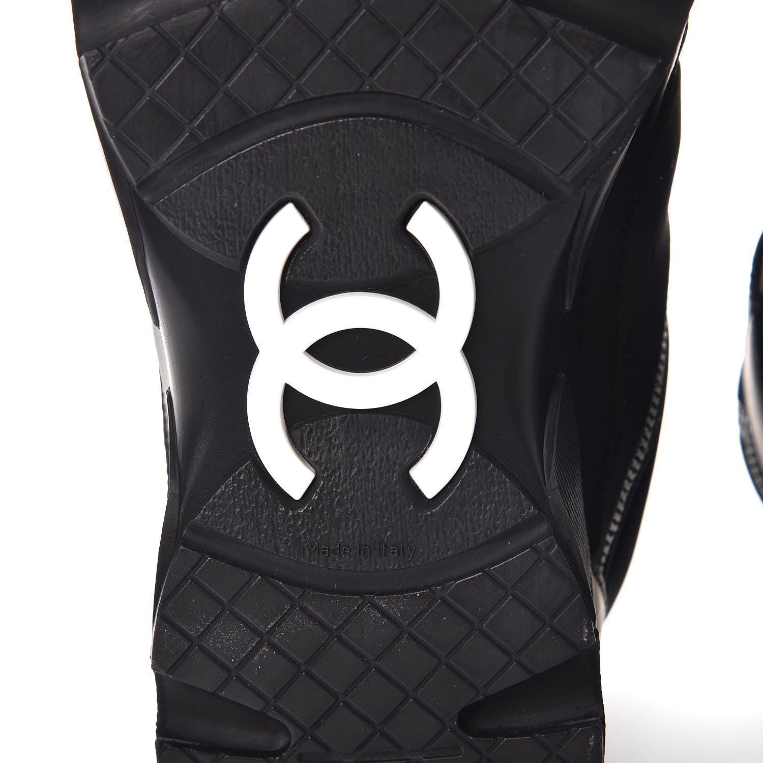 Chanel Calfskin Neoprene Tweed Quilted Sneakers 38.5 Black 6 of 8