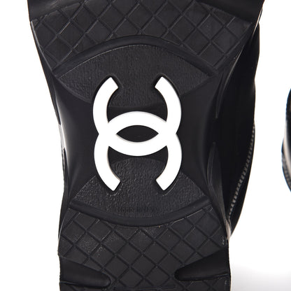 Chanel Calfskin Neoprene Tweed Quilted Sneakers 38.5 Black 6 of 8