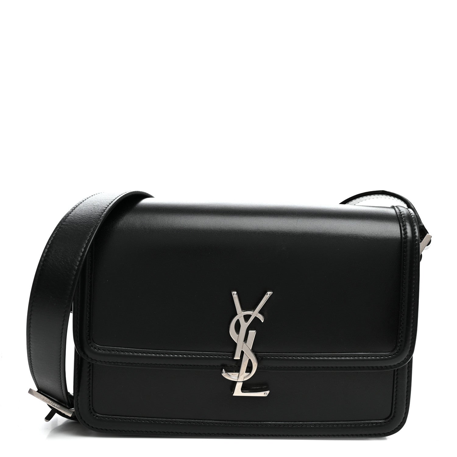 Saint Laurent Box Calfskin Monogram Medium Solferino Satchel Black 1 of 10