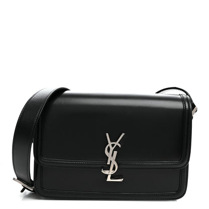 Saint Laurent Box Calfskin Monogram Medium Solferino Satchel Black 1 of 10
