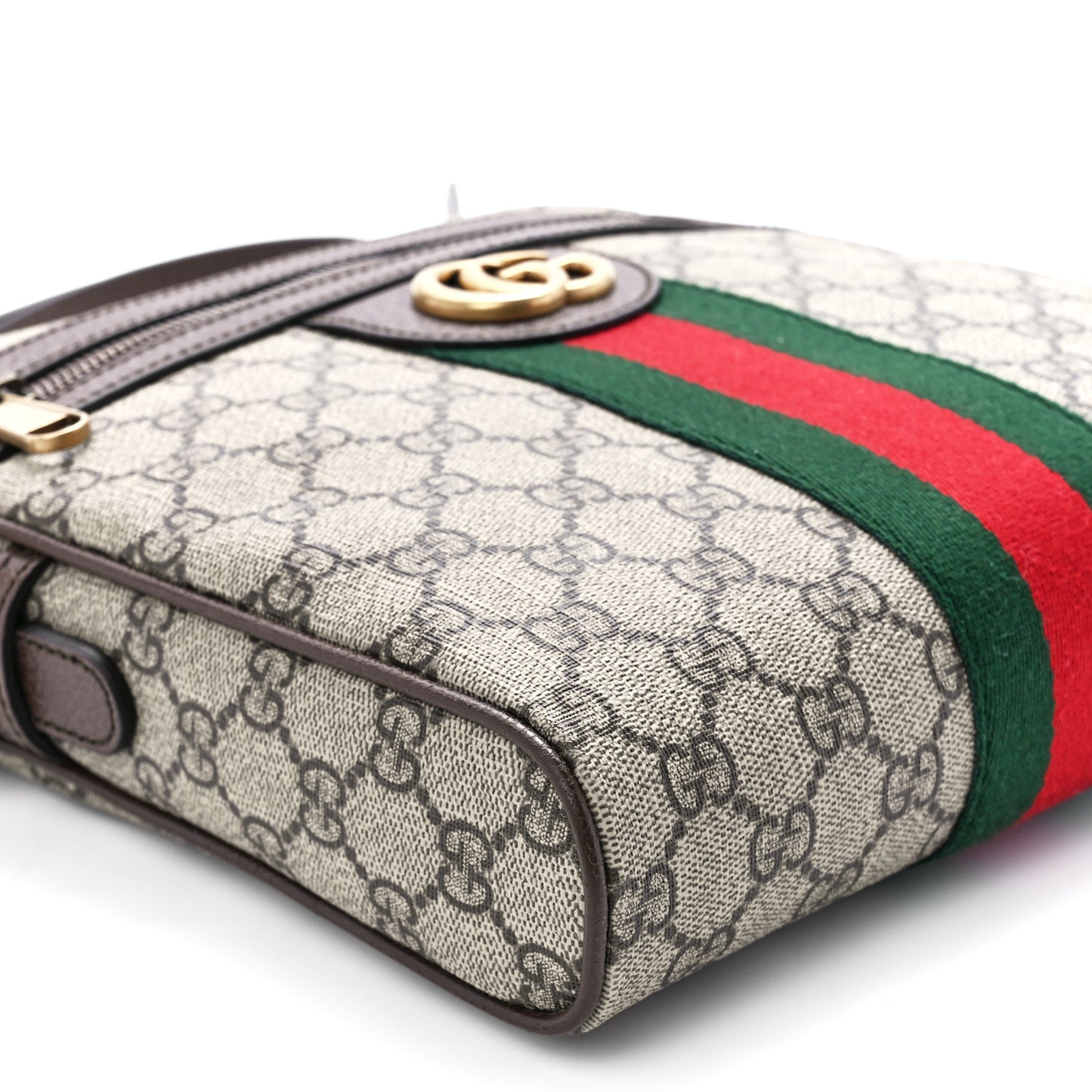 GG Supreme Monogram Web Small Ophidia Messenger Bag Brown