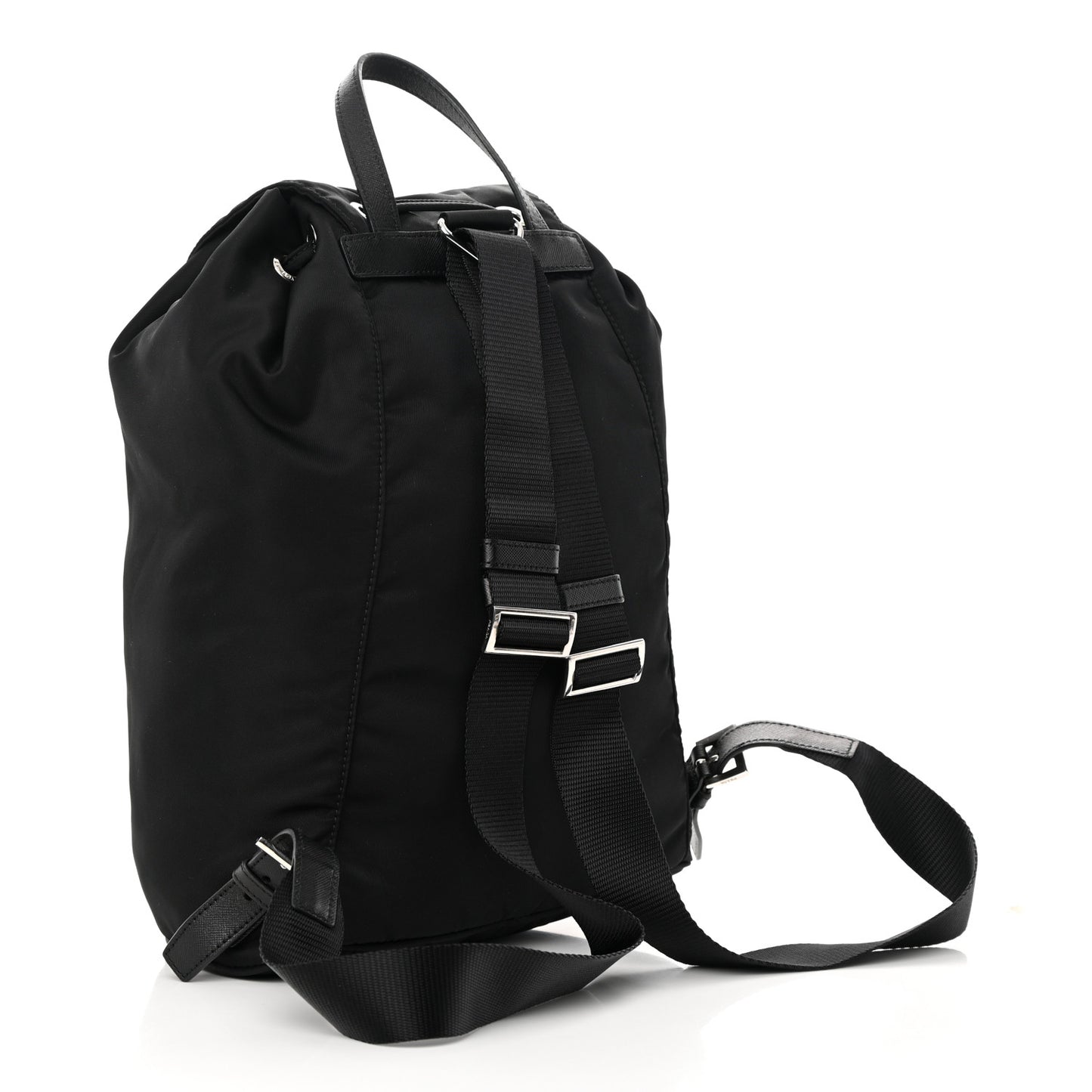 Nylon Tessuto Saffiano Zipper Backpack Black