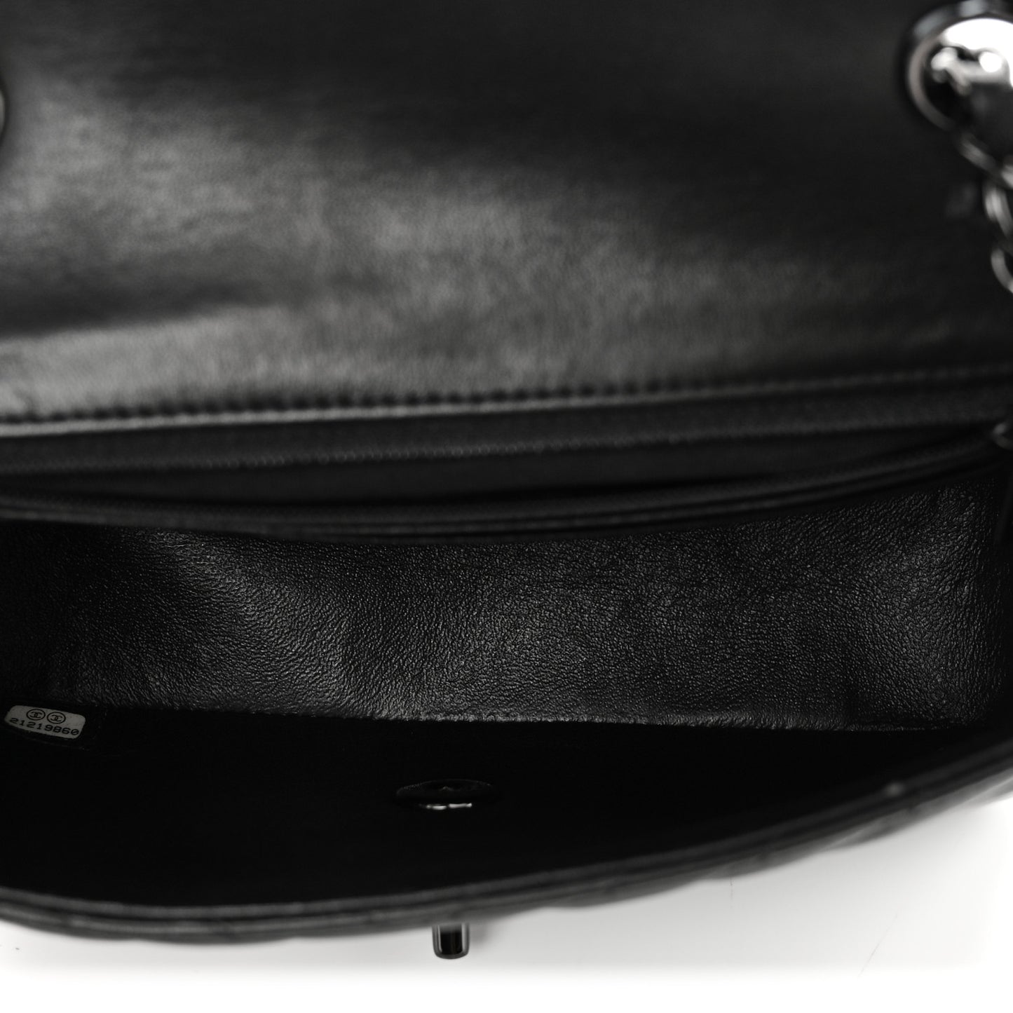 Lambskin Chevron Quilted Mini Rectangular Flap So Black
