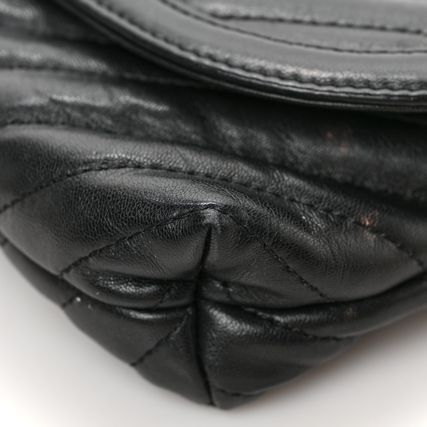 Chanel Calfskin Chevron Waist Belt Bag Black 9 of 9