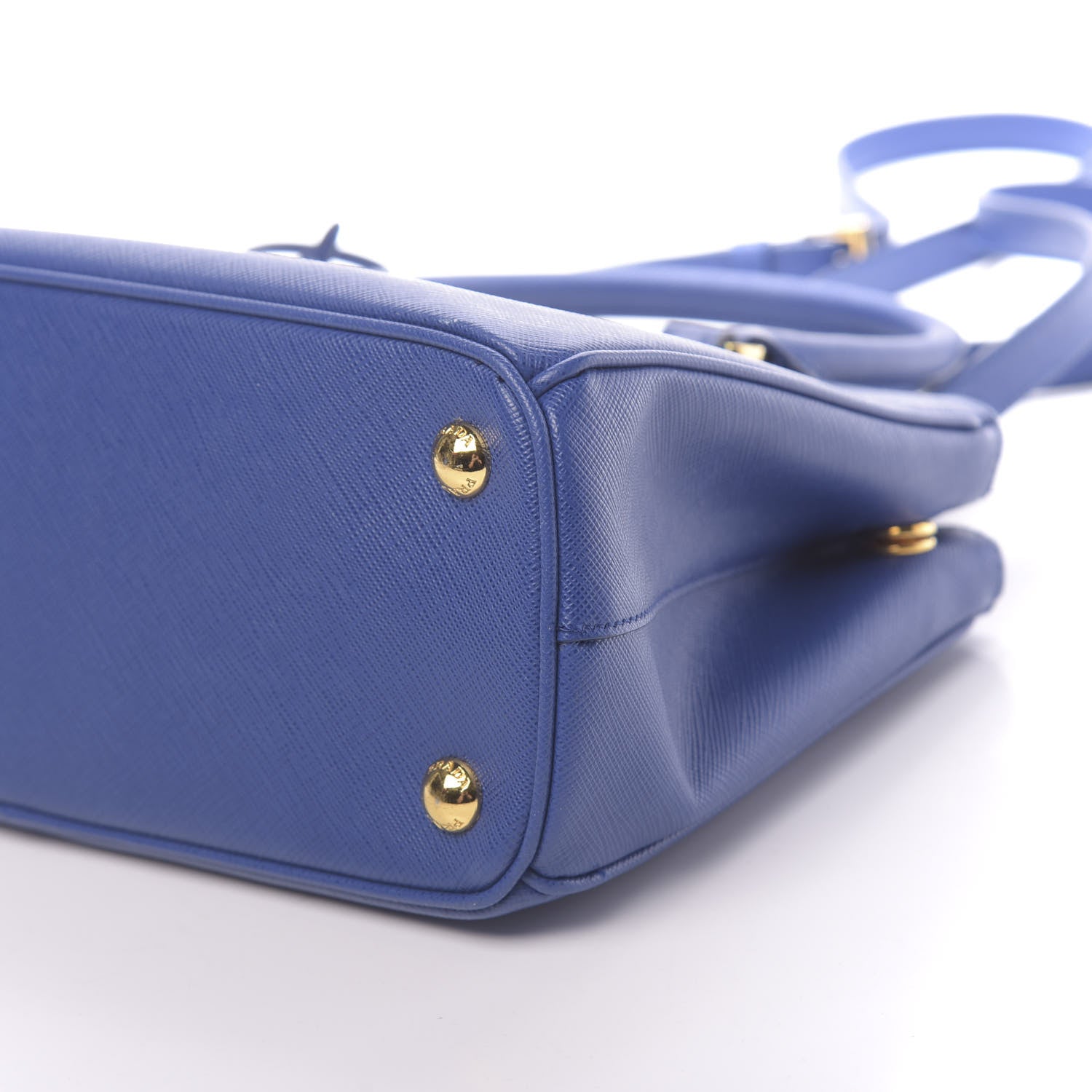 Prada Saffiano Mini Galleria Double Zip Tote Bleuette 12 of 13