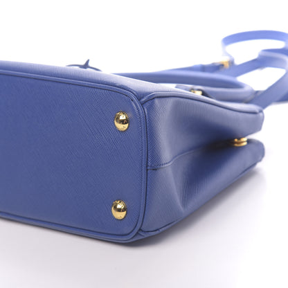Prada Saffiano Mini Galleria Double Zip Tote Bleuette 12 of 13
