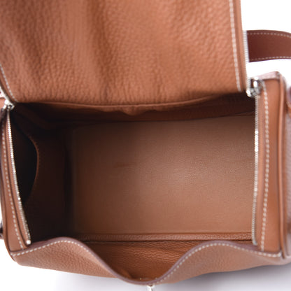 Hermes Taurillon Clemence Lindy 26 Gold 9 of 12