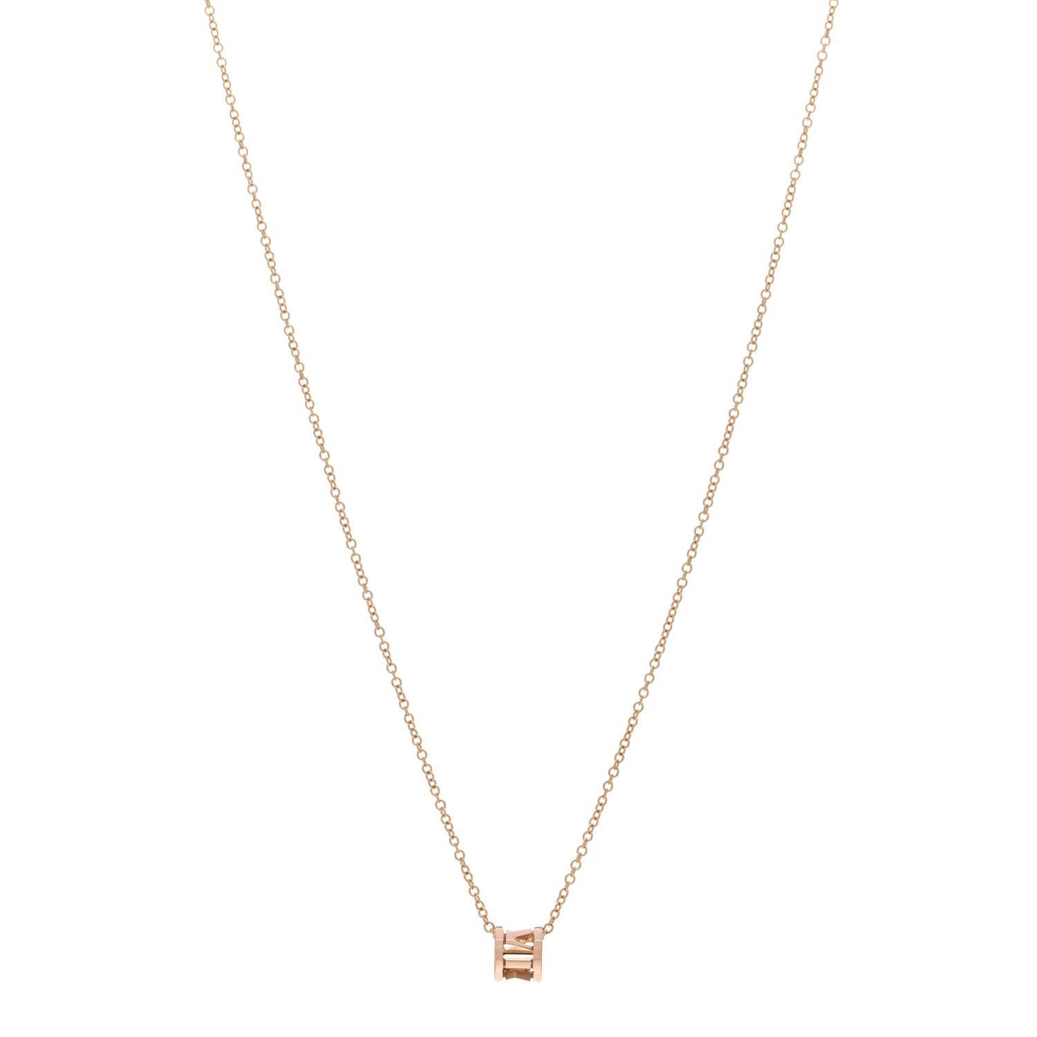 Tiffany 18K Rose Gold Atlas Open Pendant Necklace 1 of 4