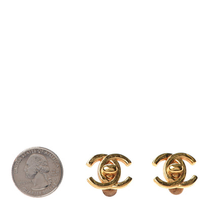 Chanel Metal CC Turnlock Clip On Earrings Gold 2 of 4