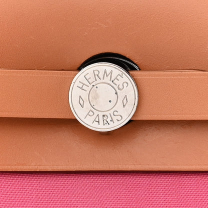 Hermes Vache Hunter Toile Herbag Zip 31 PM Rose Lipstick 12 of 13
