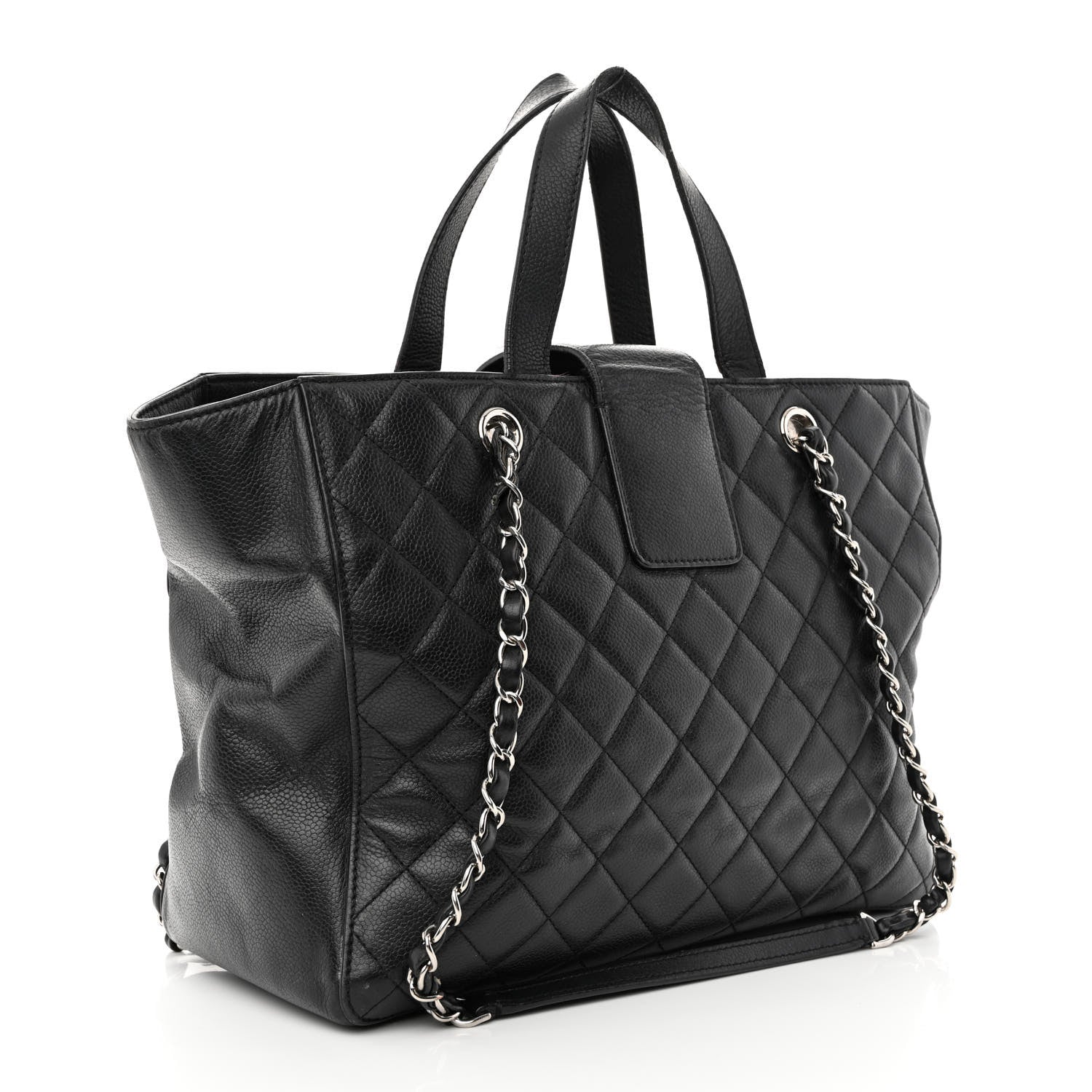 Chanel Caviar Quilted Large CC Box Shopping Tote Black 3 of 24