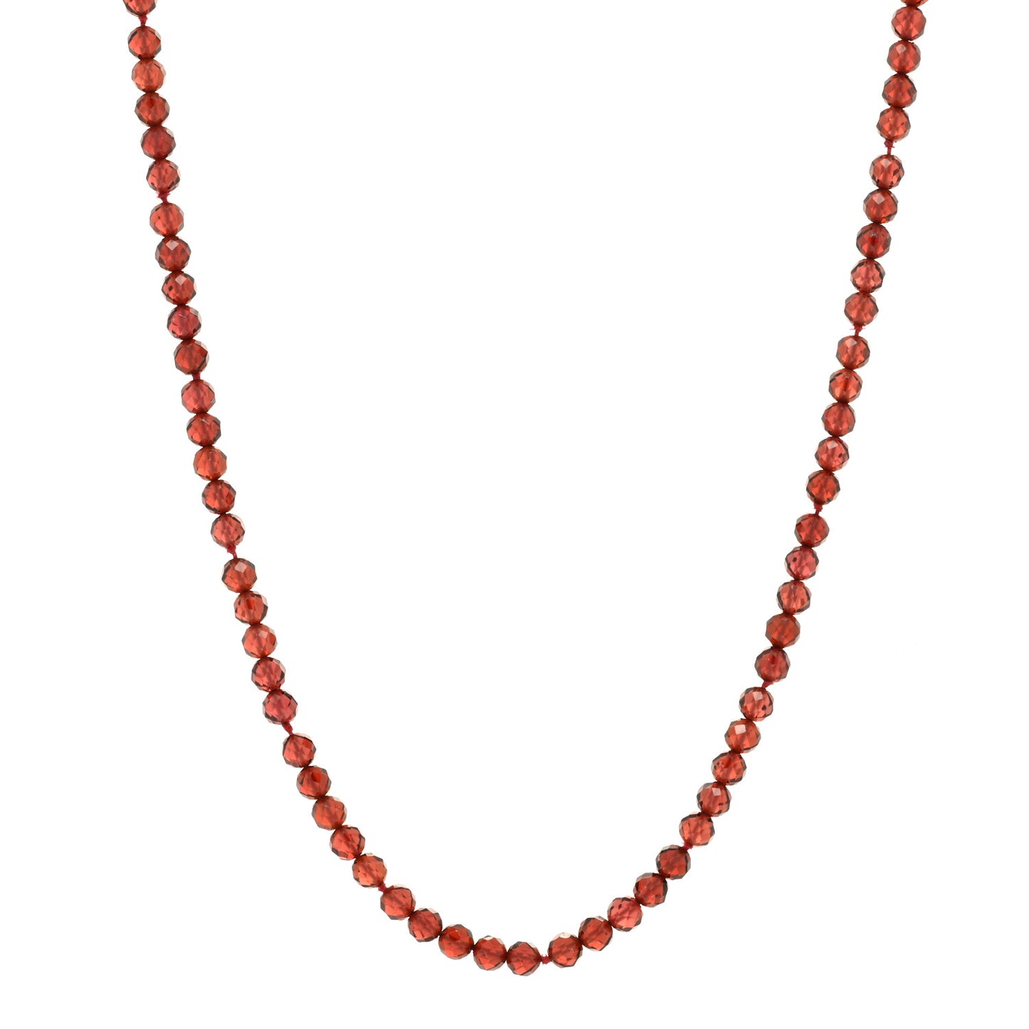 18K Yellow Gold Garnet Faceted Bead Toggle Necklace