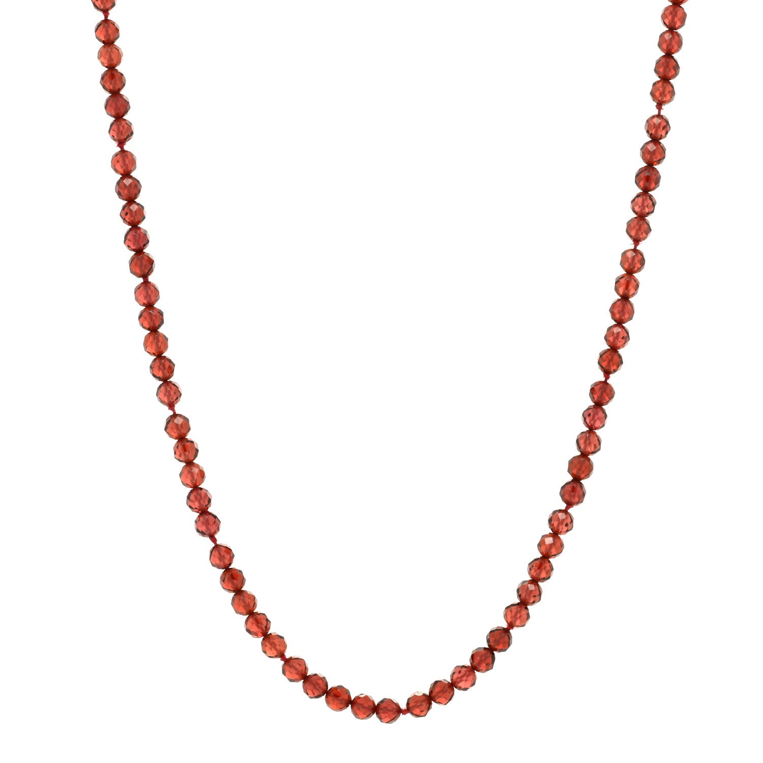 Tiffany 18K Yellow Gold Garnet Faceted Bead Toggle Necklace 1 of 3