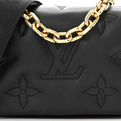 Louis Vuitton Calfskin Bubblegram Wallet On Strap Black 7 of 10