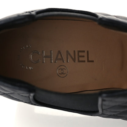 Chanel Lambskin Patent Quilted Wedge Ankle Boots 39.5 Black 7 of 8