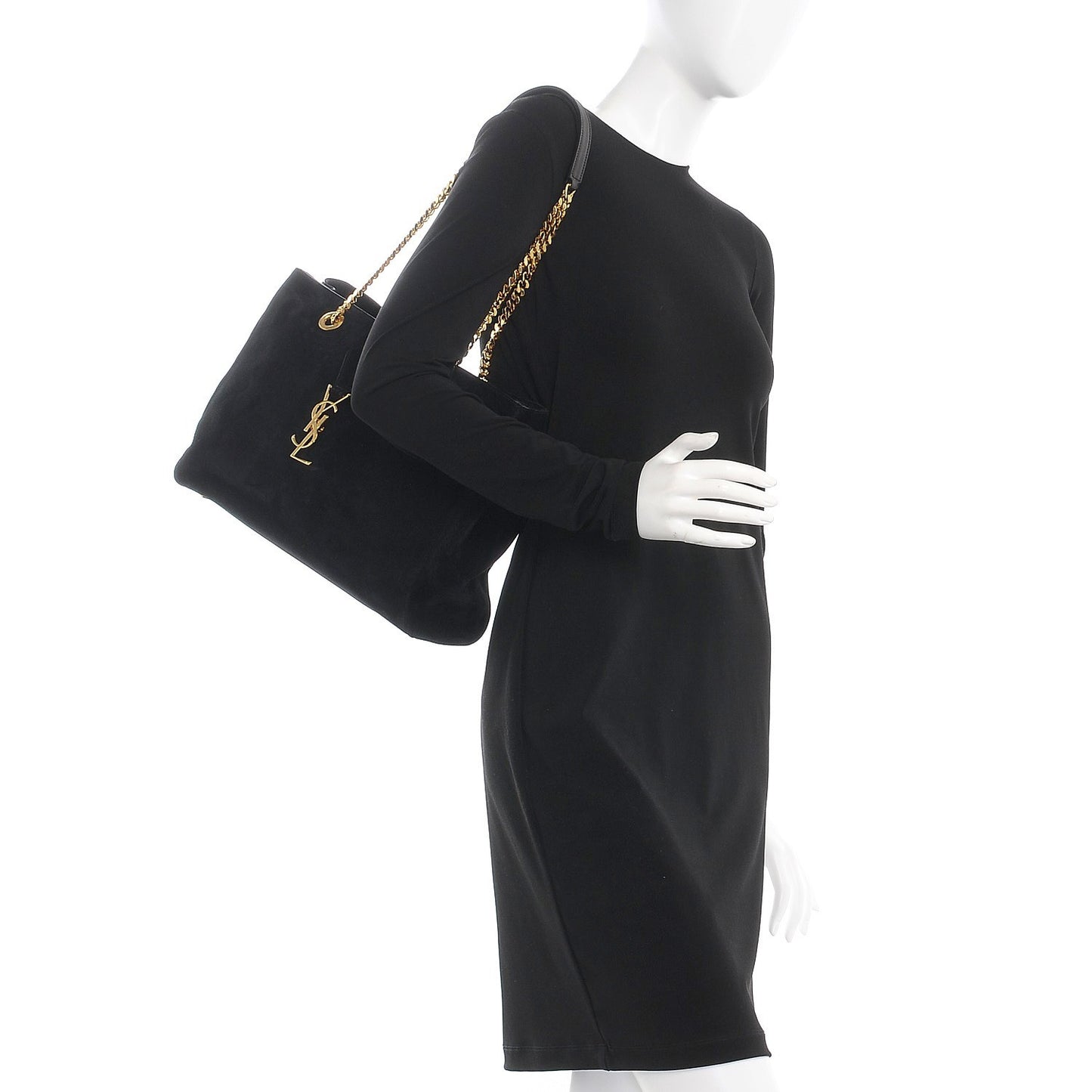 Suede Monogram Cassandre Shopper Black