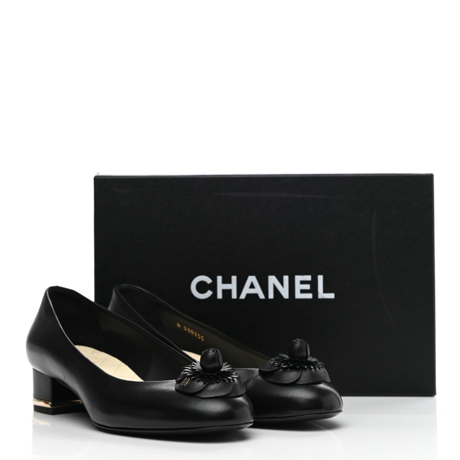 Chanel Lambskin Camellia Ballerina Flats 38 Black 11 of 11
