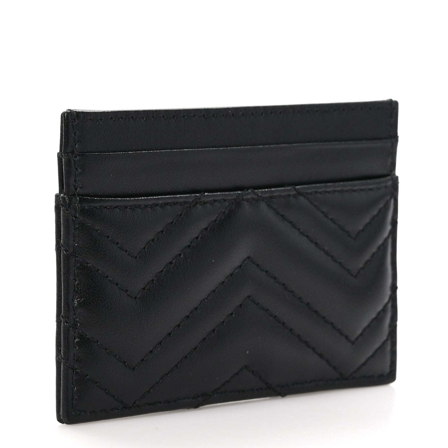 Calfskin Matelasse GG Marmont Card Holder Black
