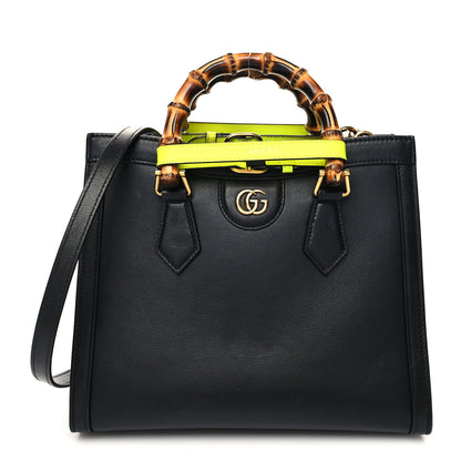Gucci Calfskin Small Diana Tote Bag Black Yellow Fluo 1 of 14