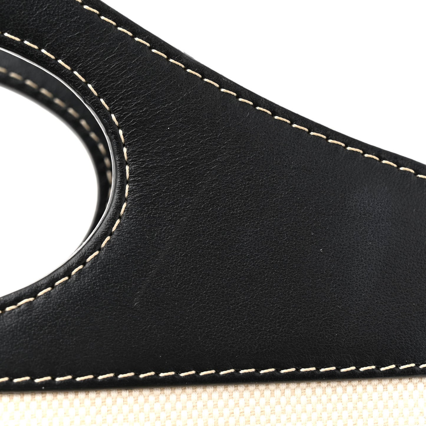 Canvas Smooth Calfskin Two Tone Mini Pocket Bag White Black