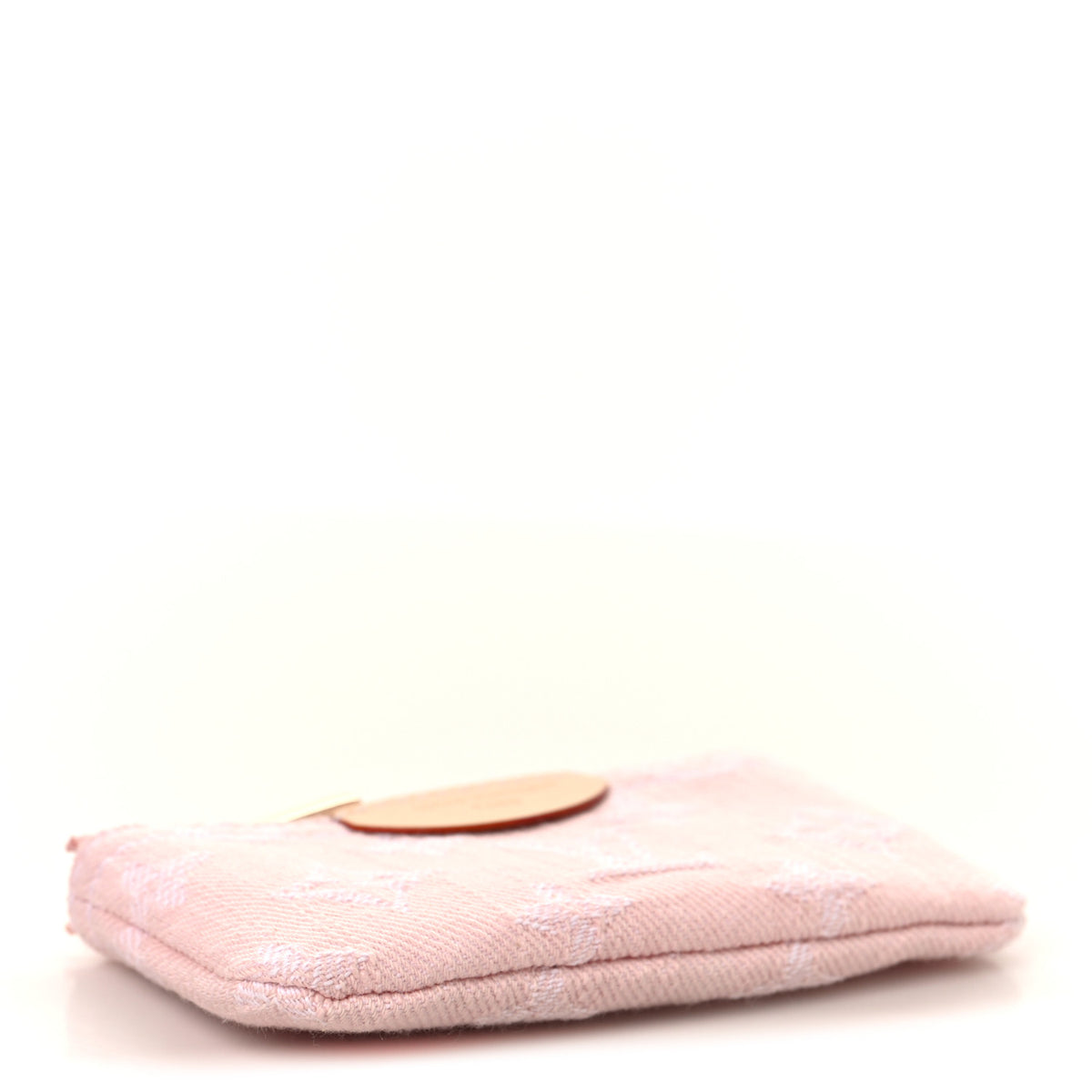 Monogram Denim Key Pouch Washed Pink Washed Pink