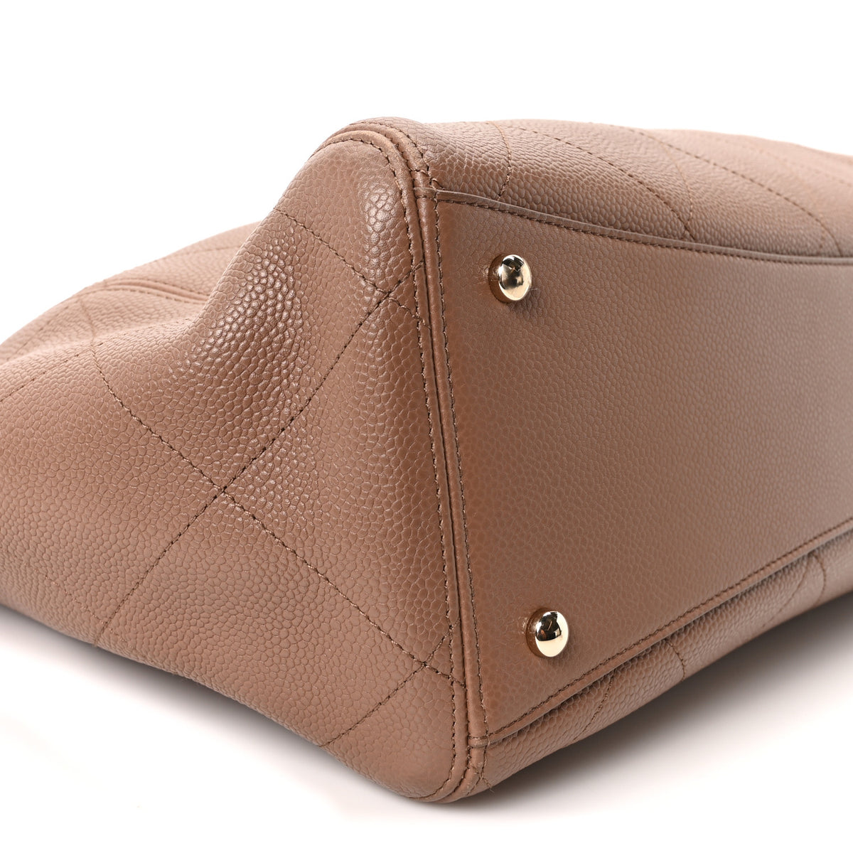 Grained Calfskin Maxi Shopping Bag Brown