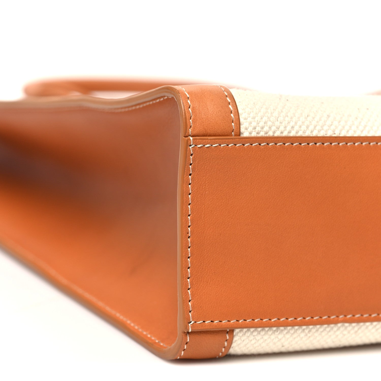 Celine Canvas Calfskin Logo Print Vertical Cabas Natural Tan 9 of 12