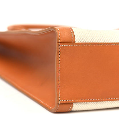 Celine Canvas Calfskin Logo Print Vertical Cabas Natural Tan 9 of 12