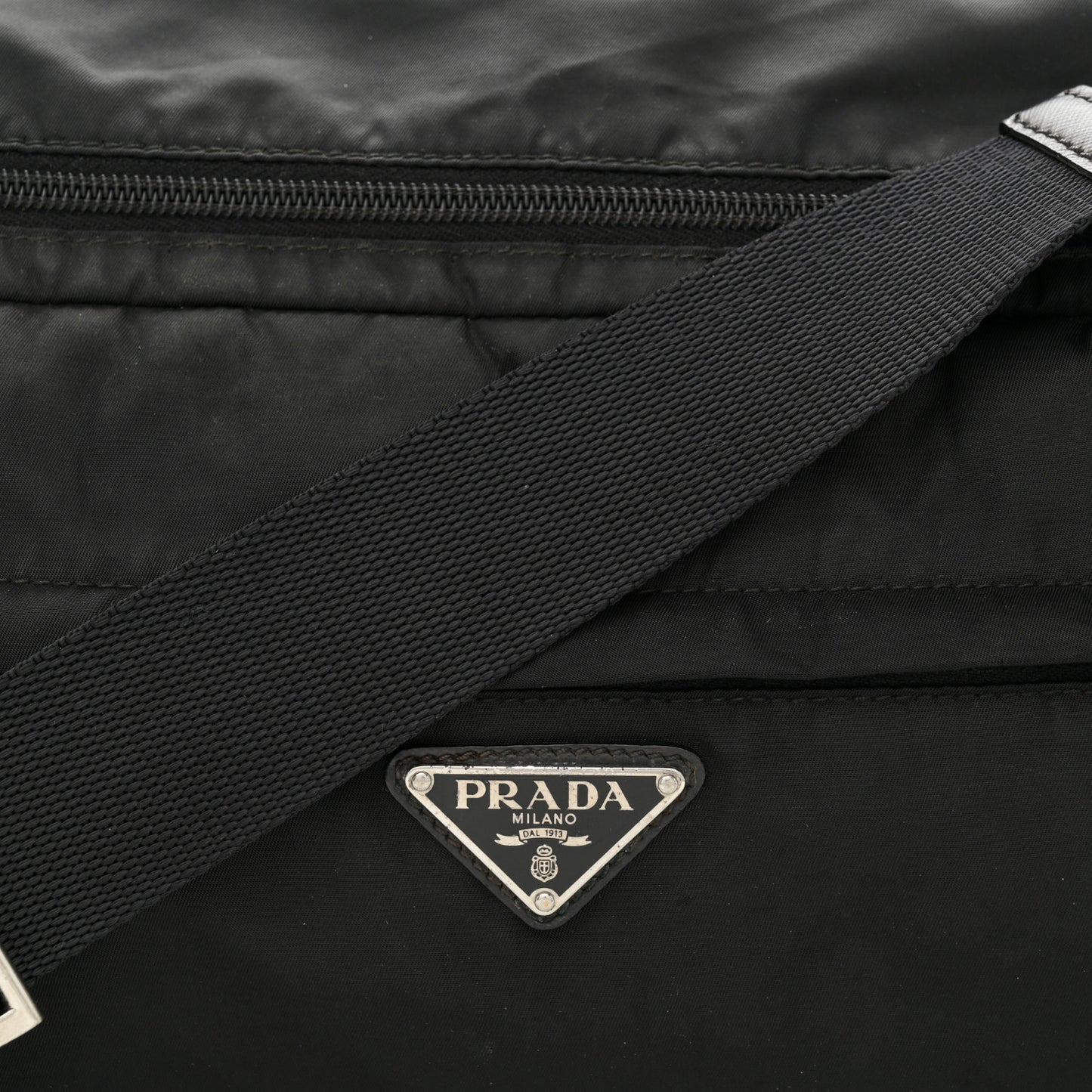 Nylon Tessuto Montagna Messenger Bag Black