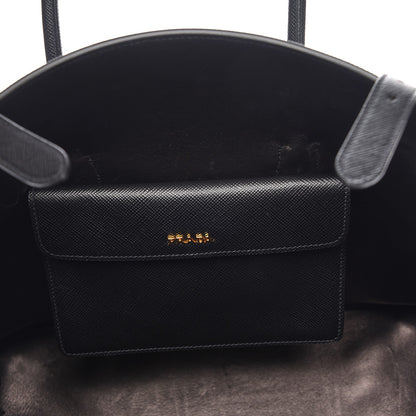 Prada Saffiano Cuir Buckle Tote Nero Black 6 of 7