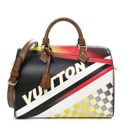 Louis Vuitton Epi Reverse Monogram Damier Race Speedy Bandouliere 30 Black Yellow 1 of 8