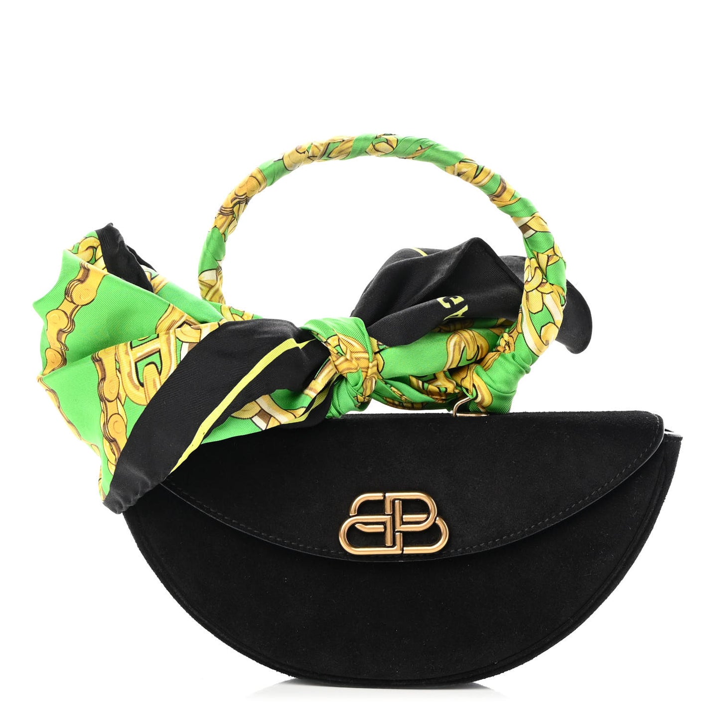 Suede Opera Clutch Bag Black