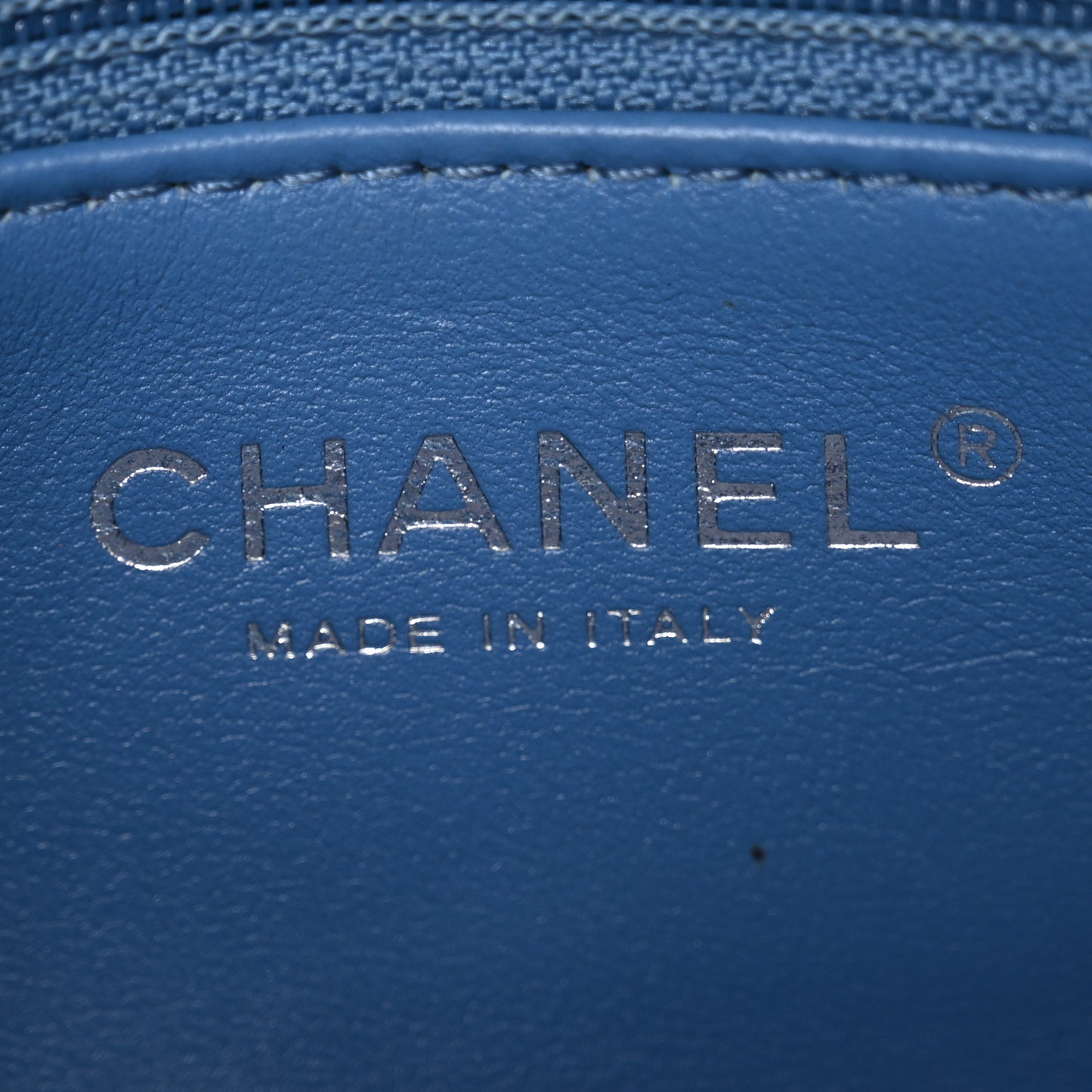 Denim Quilted Camellia Sweetheart Mini Flap Blue