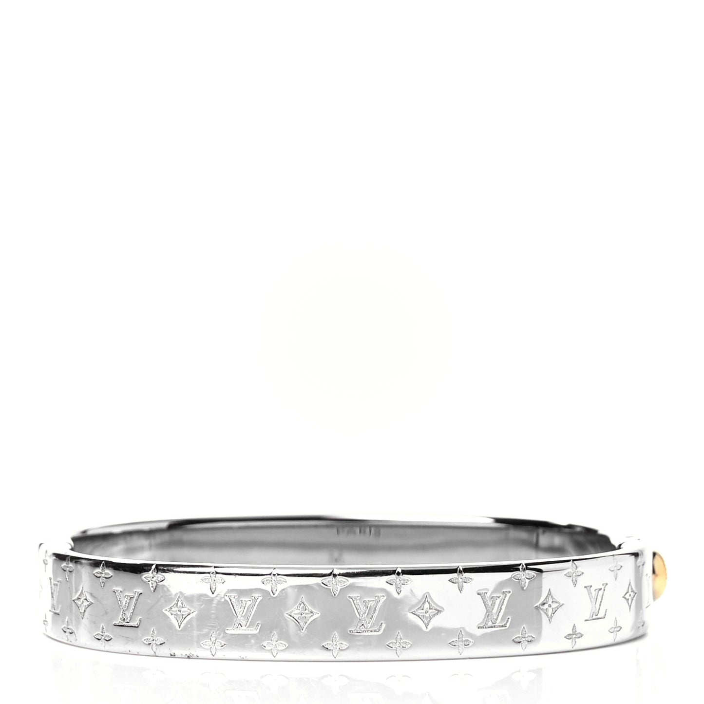 Brass Palladium Plated Nanogram Cuff M Silver