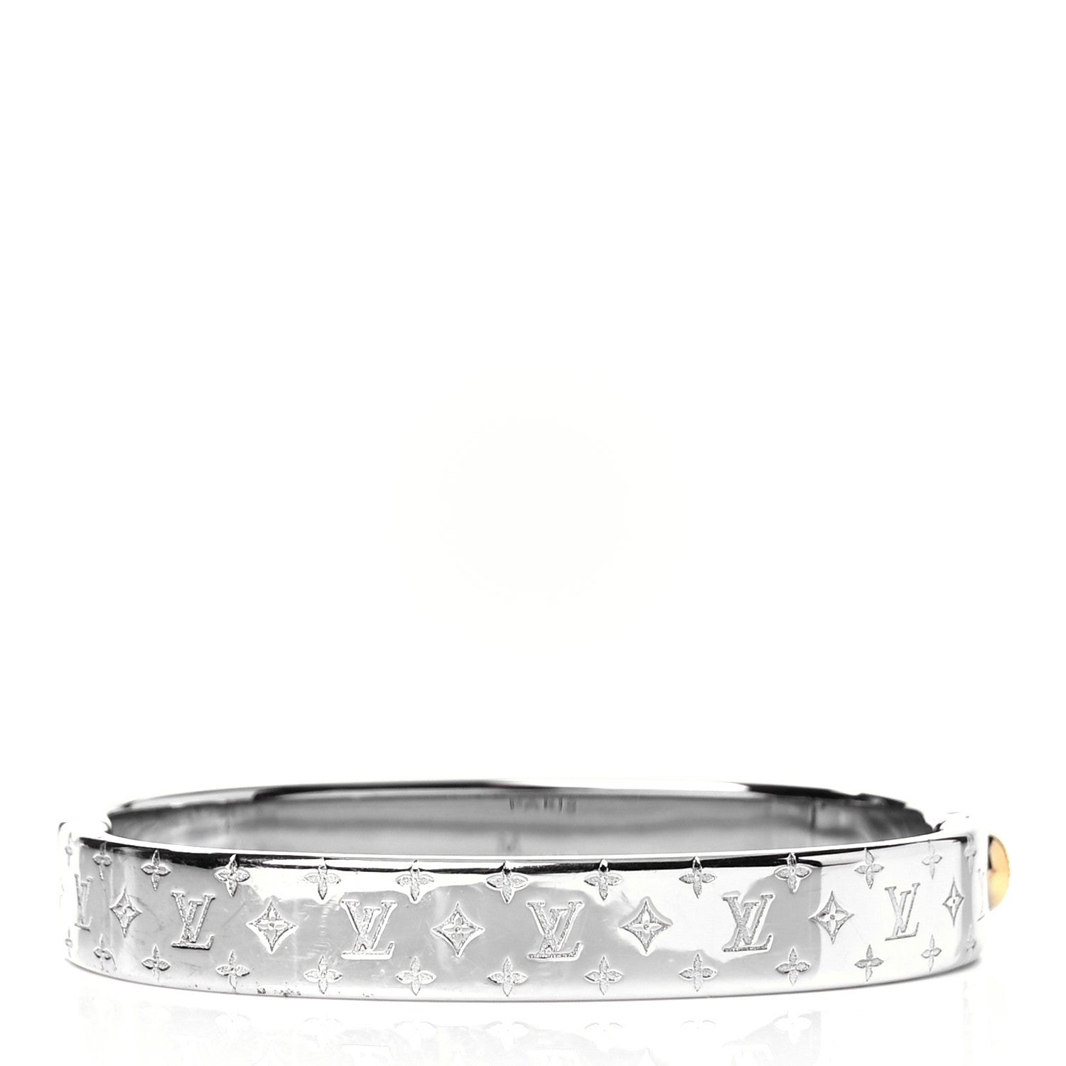 Louis Vuitton Brass Palladium Plated Nanogram Cuff M Silver 3 of 6