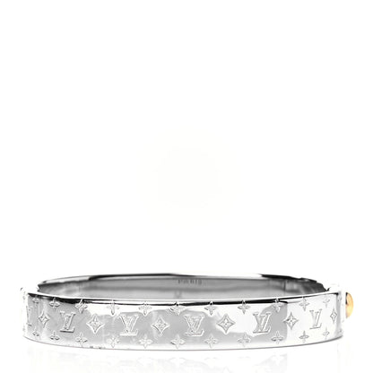 Louis Vuitton Brass Palladium Plated Nanogram Cuff M Silver 3 of 6