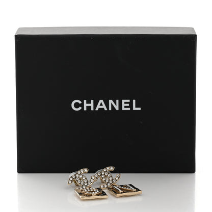 Chanel Crystal CC No 5 Drop Earrings Gold 5 of 5