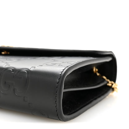 Gucci Calfskin GG Debossed Chain Wallet Black 10 of 10