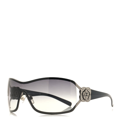 Chanel Swarovski Crystal Camellia CC Sunglasses 4164-B Black 1 of 6
