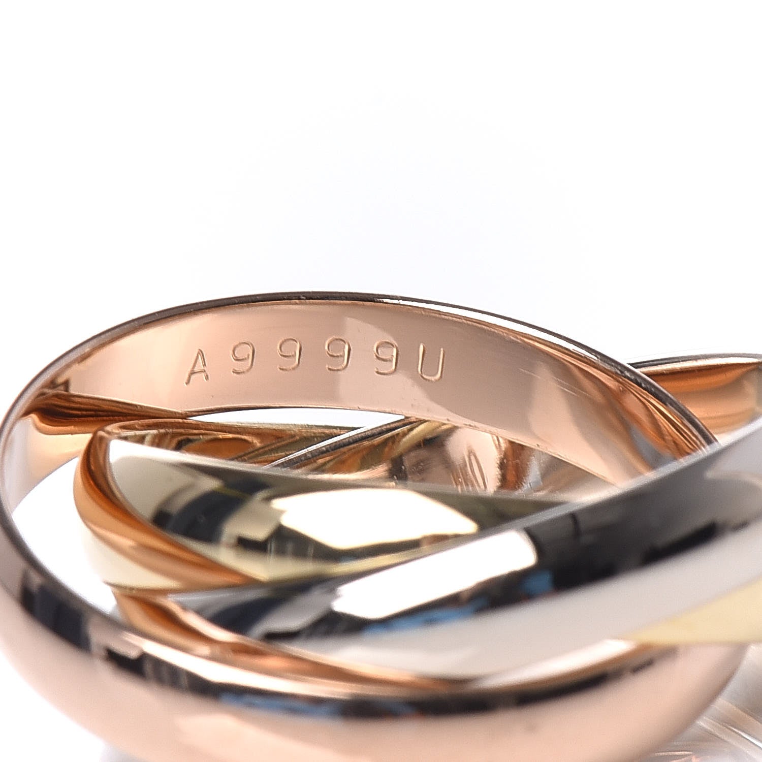 Cartier 18K Pink Yellow White Gold Classic Les Must De Trinity Ring 50 5.25 4 of 4