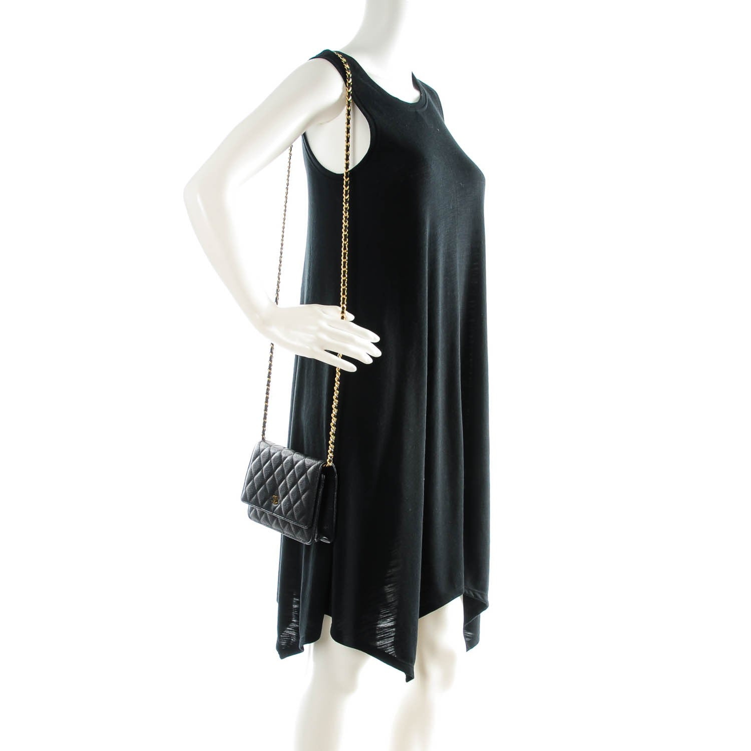 Chanel Caviar Quilted Wallet On Chain WOC Black 2 of 8