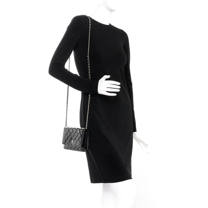 Chanel Patent Quilted Wallet On Chain WOC Black 2 of 8