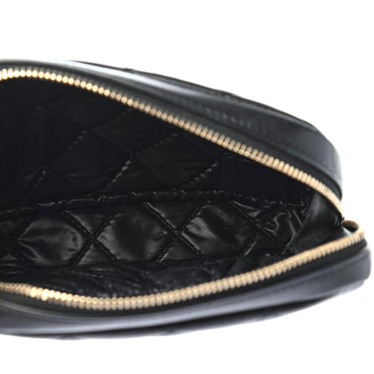 Chanel Lambskin Quilted Small Curvy Pouch Cosmetic Case Black 4 of 4